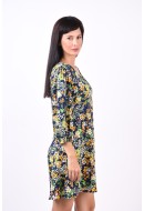 Rochie Pieces Pcpat V-Neck Navy Blazer/Yellow Flower
